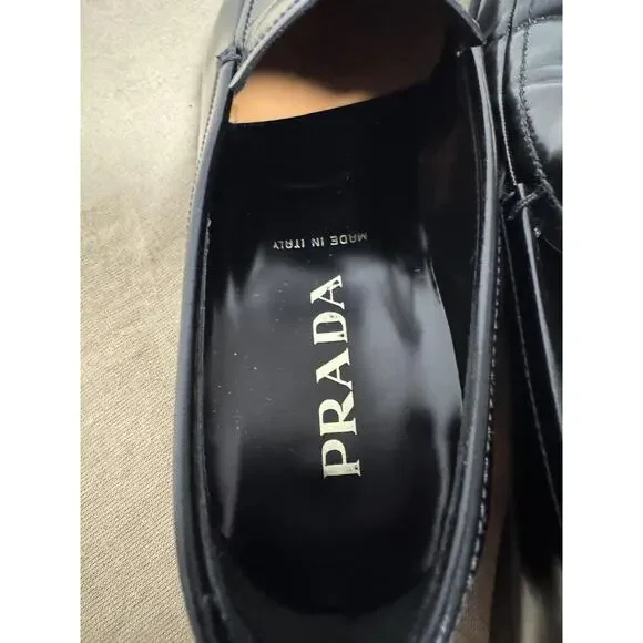Prada Shoes Mens Size 6.5 Black Spazzolato Leather Loafer Dress Slip-On 2D1414 Prada Shoes Mens Size 6.5 Black Spazzolato Leather Loafer  main image 3